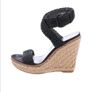 Stuart Weitzman Wedge Sandals. Black, size 8.5